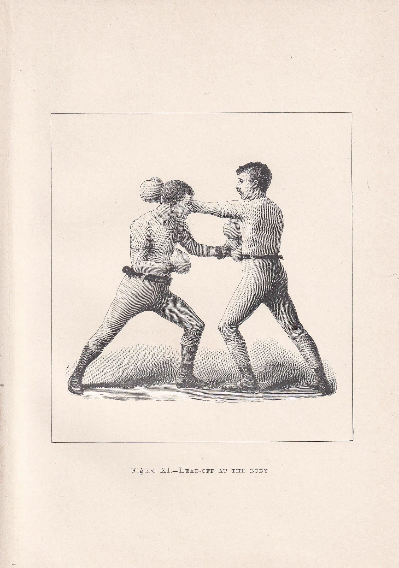 1890 BOXING Print - Lead-Off at the Body - Boxer Gift - Antique Boxing Print - Boxing Wall Art - Sport - Father's Day - 5.25 x 7.25 Inches