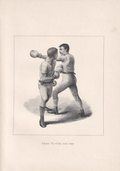 1890 BOXING Print - The Side Step - Boxer Gift - Antique Boxing Print - Boxing Wall Art - Sport - Father's Day - 5.25 x 7.25 Inches