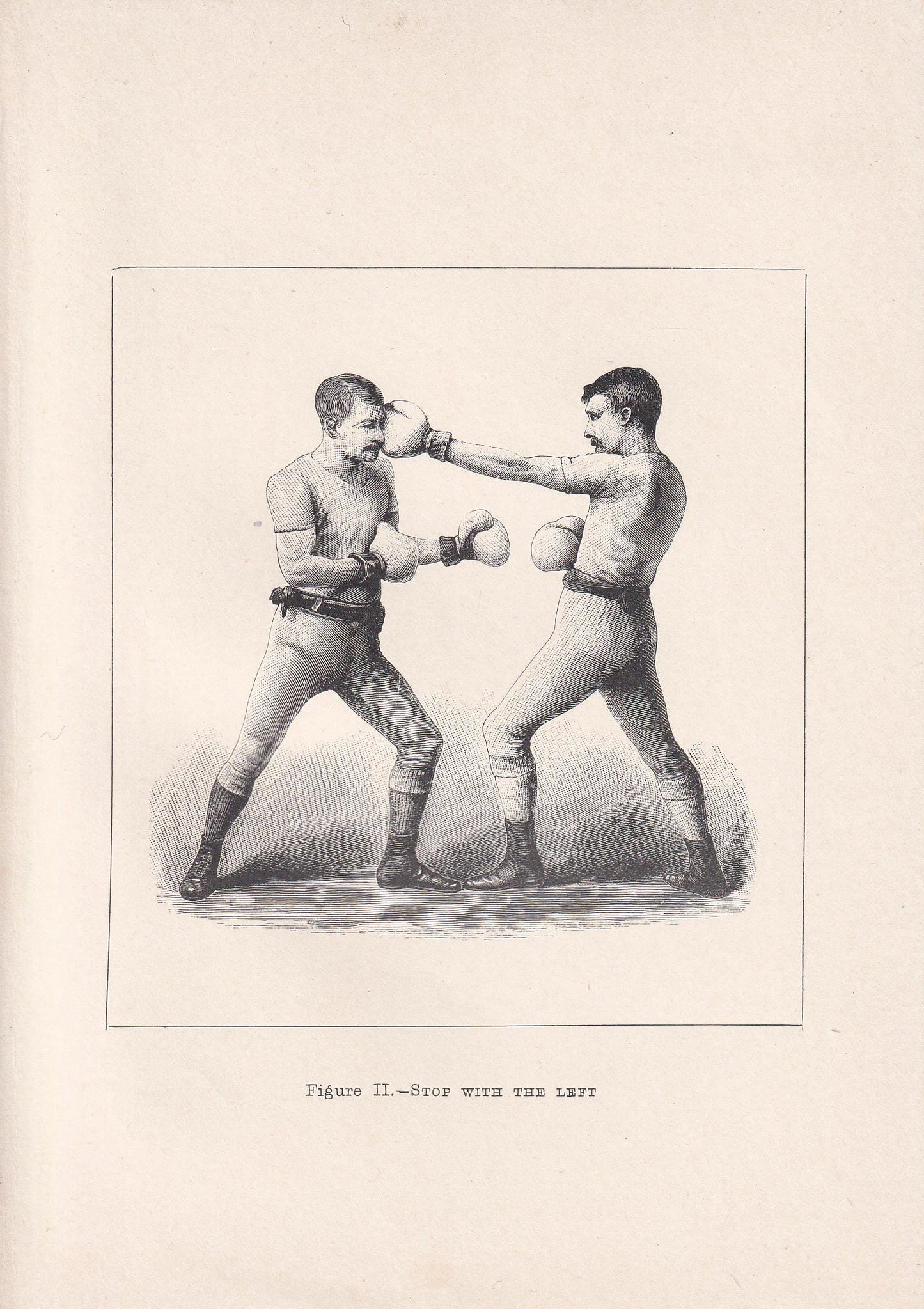 1890 BOXING Print - Stop with the Left - Boxer Gift - Antique Boxing Print - Boxing Wall Art - Sport - Father's Day - 5.25 x 7.25 Inches