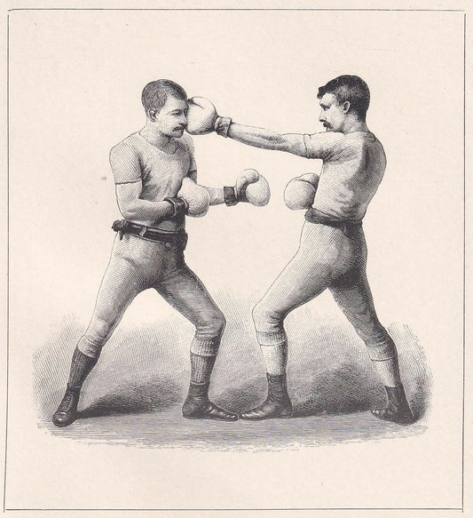 1890 BOXING Print - Stop with the Left - Boxer Gift - Antique Boxing Print - Boxing Wall Art - Sport - Father's Day - 5.25 x 7.25 Inches