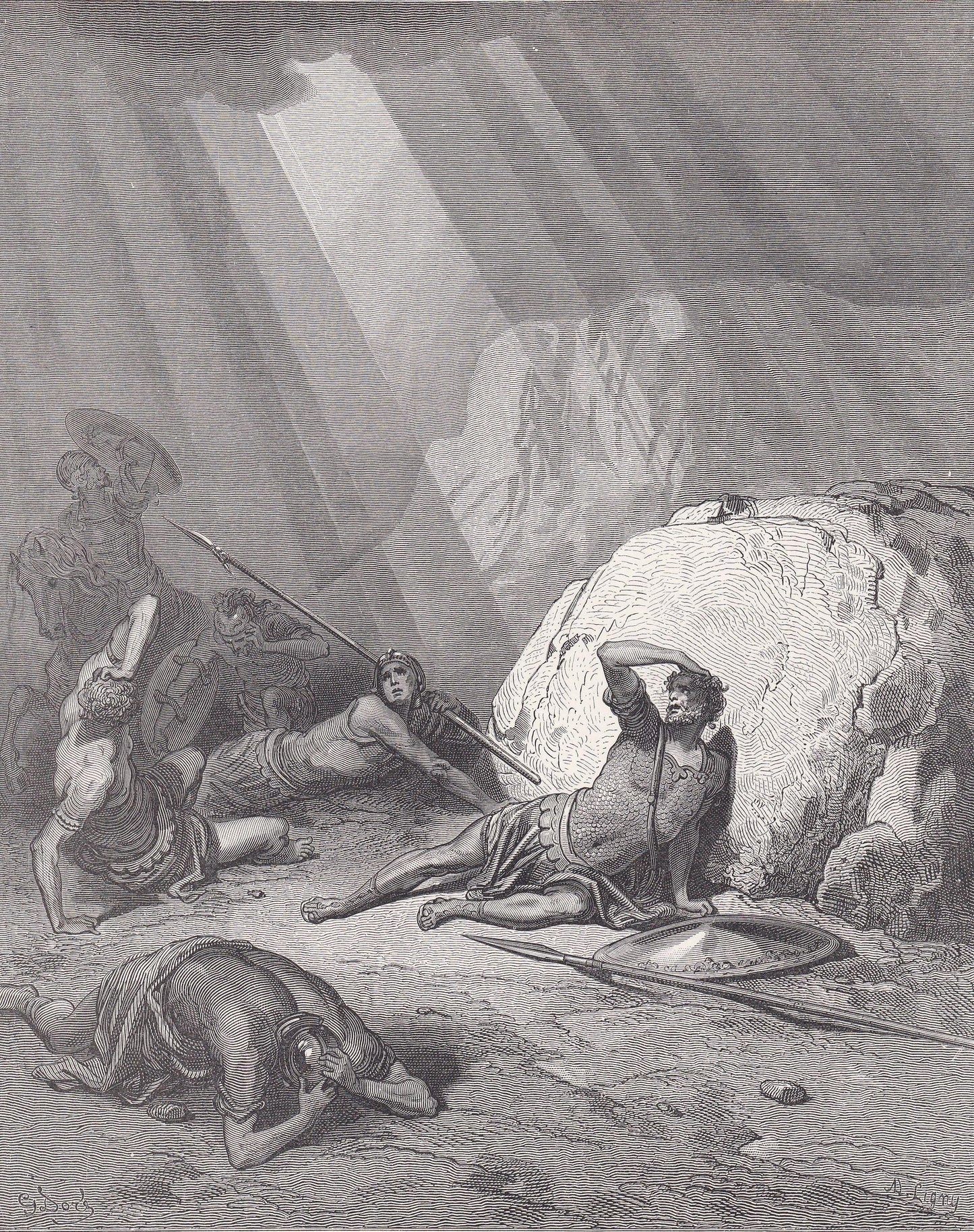 1870 GUSTAVE DORE Print - "The Conversion of Saint Paul" - Dore Wall Art - Antique Dore Engraving - 8.5 x 12.2 Inches