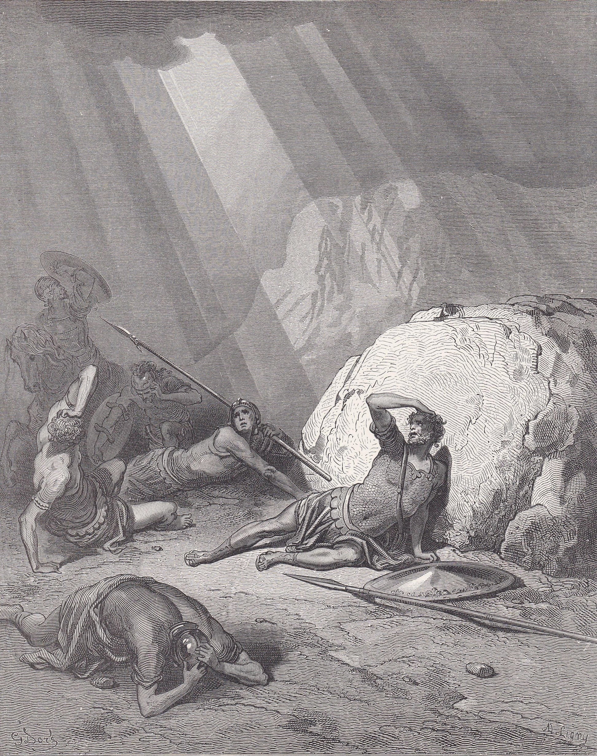 1870 GUSTAVE DORE Print - "The Conversion of Saint Paul" - Dore Wall Art - Antique Dore Engraving - 8.5 x 12.2 Inches