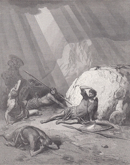 1870 GUSTAVE DORE Print - "The Conversion of Saint Paul" - Dore Wall Art - Antique Dore Engraving - 8.5 x 12.2 Inches