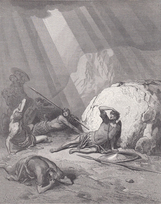 1870 GUSTAVE DORE Print - "The Conversion of Saint Paul" - Dore Wall Art - Antique Dore Engraving - 8.5 x 12.2 Inches