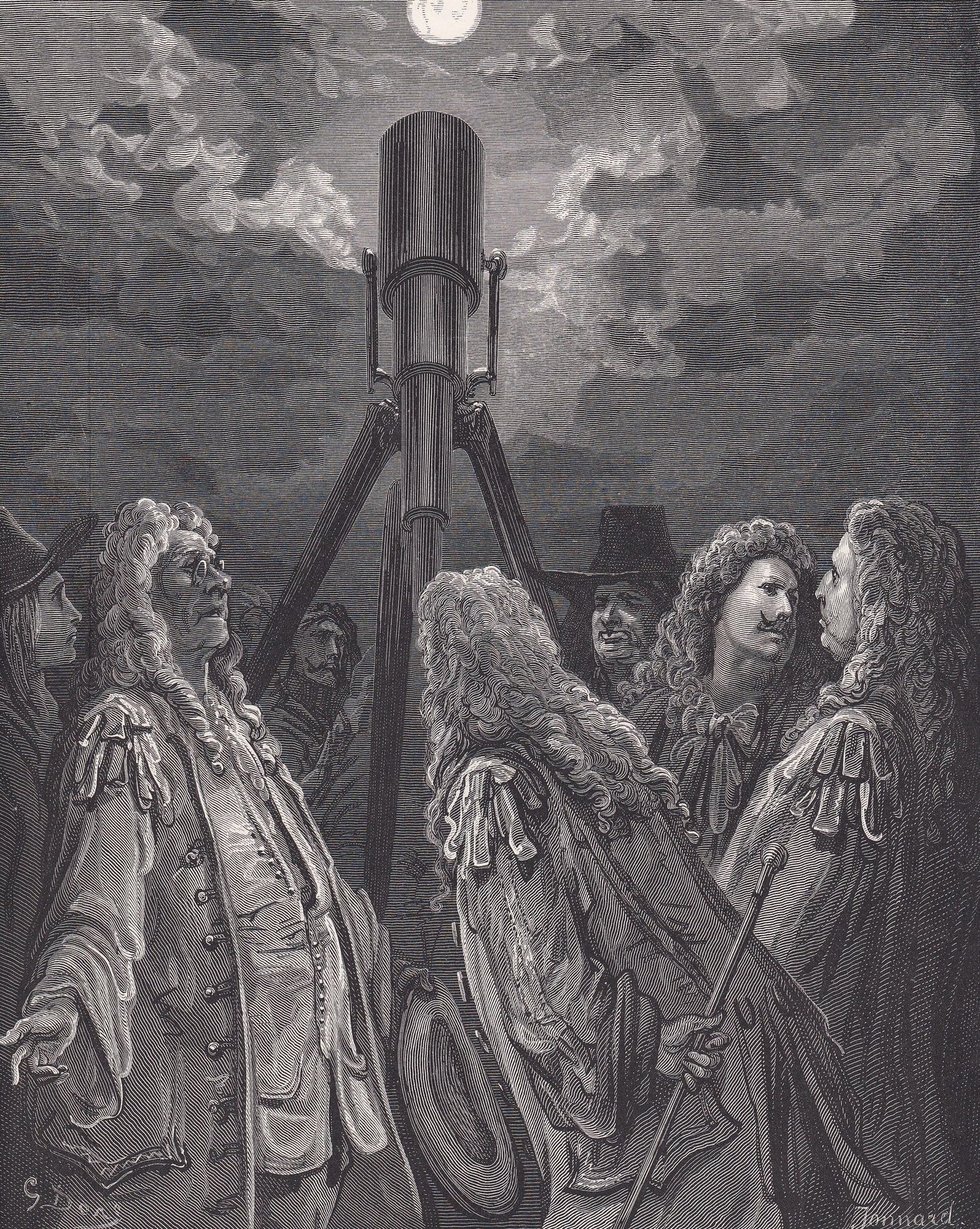 1870 GUSTAVE DORE Print - "An Animal in the Moon" - Dore Wall Art - Antique Dore Engraving - 8.5 x 12.2 Inches