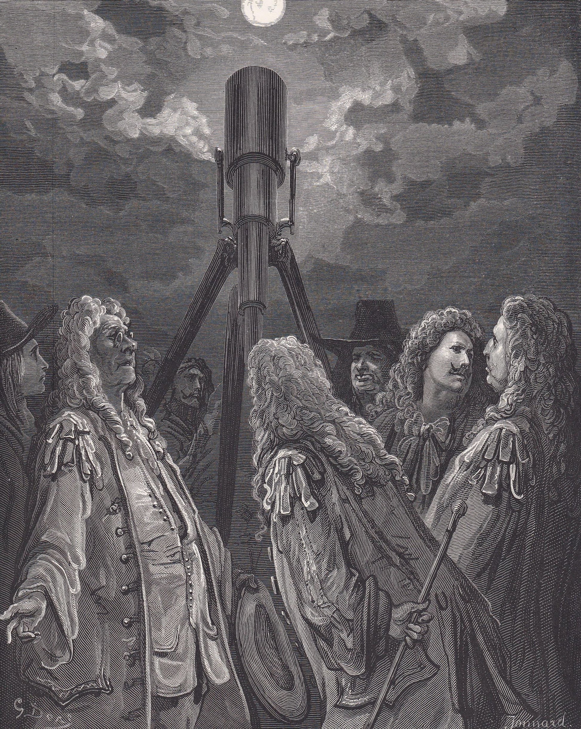 1870 GUSTAVE DORE Print - "An Animal in the Moon" - Dore Wall Art - Antique Dore Engraving - 8.5 x 12.2 Inches