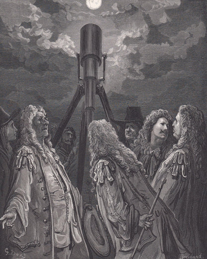 1870 GUSTAVE DORE Print - "An Animal in the Moon" - Dore Wall Art - Antique Dore Engraving - 8.5 x 12.2 Inches