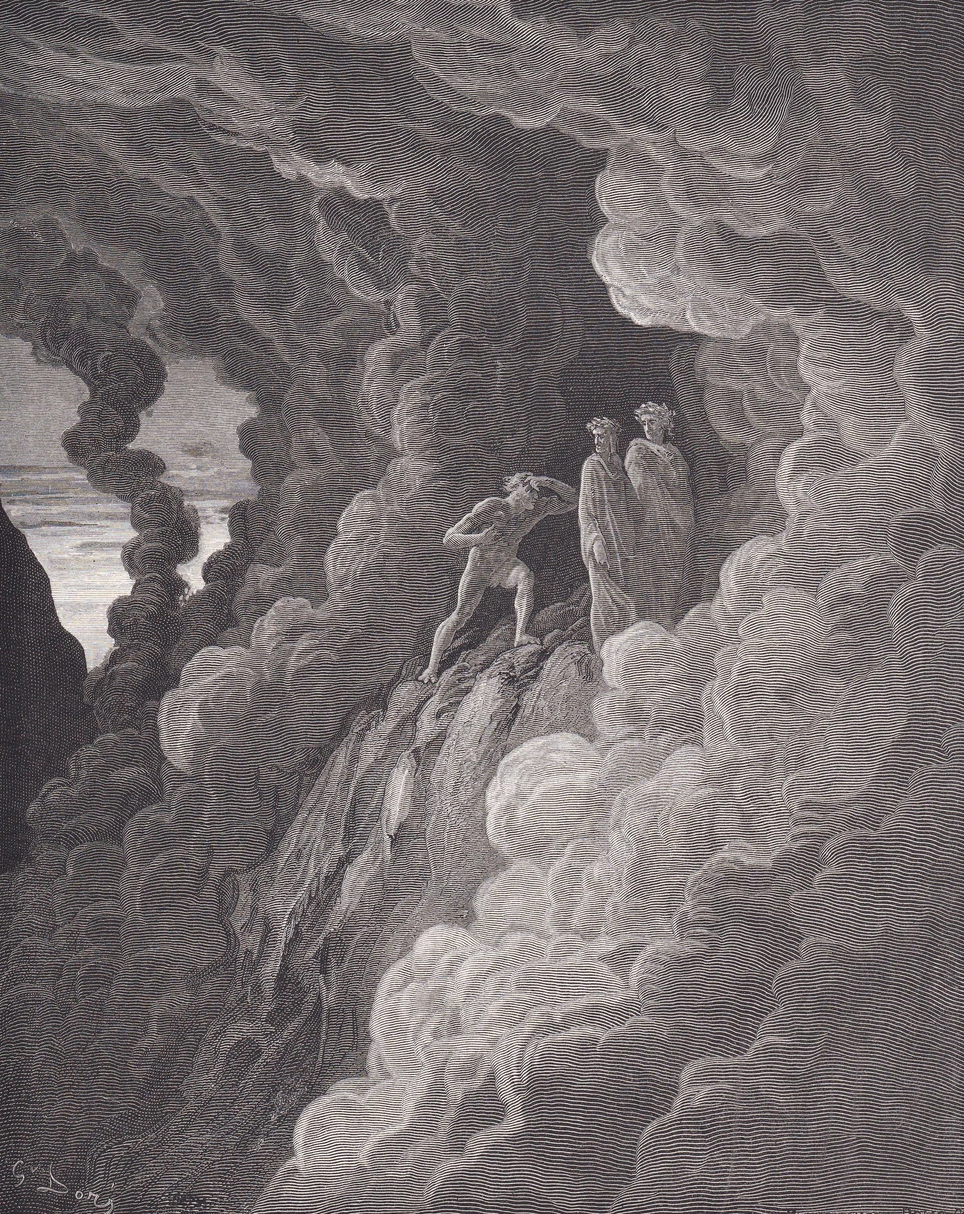 1870 GUSTAVE DORE Print - "Marco Lombardo" - Dante - Dore Wall Art - Antique Dore Engraving - 8.5 x 12.2 Inches