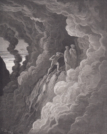 1870 GUSTAVE DORE Print - "Marco Lombardo" - Dante - Dore Wall Art - Antique Dore Engraving - 8.5 x 12.2 Inches