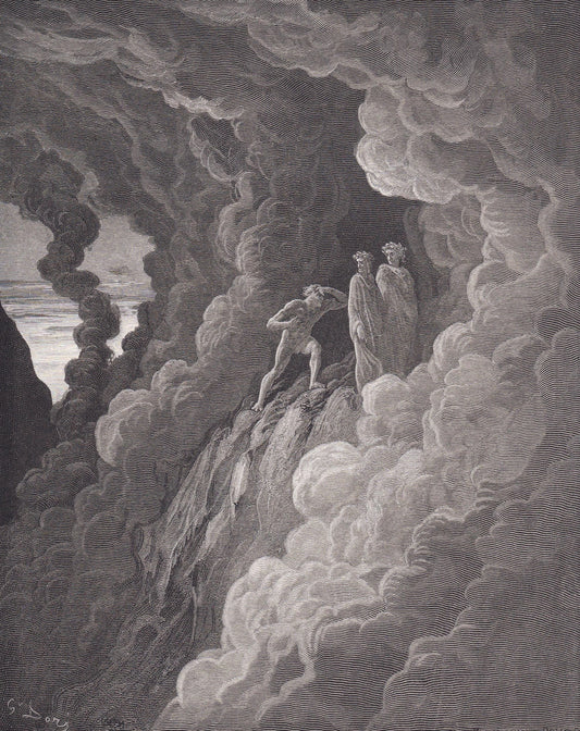 1870 GUSTAVE DORE Print - "Marco Lombardo" - Dante - Dore Wall Art - Antique Dore Engraving - 8.5 x 12.2 Inches