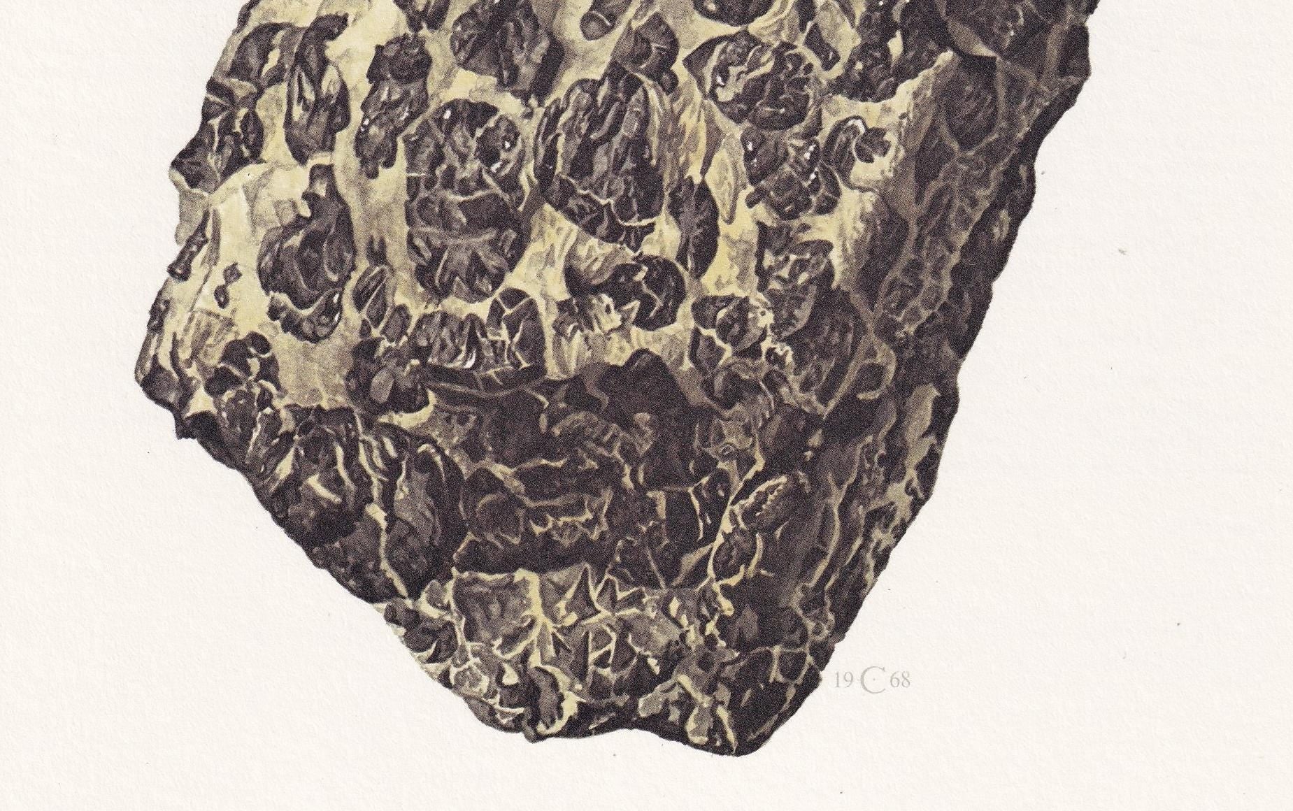 1968 CHROMITE Print - Mineral Wall Art Gift - Mineralogy Decor - Precious Stones - Vintage Rock Art - Element - 7.5 x 10.6 Inches