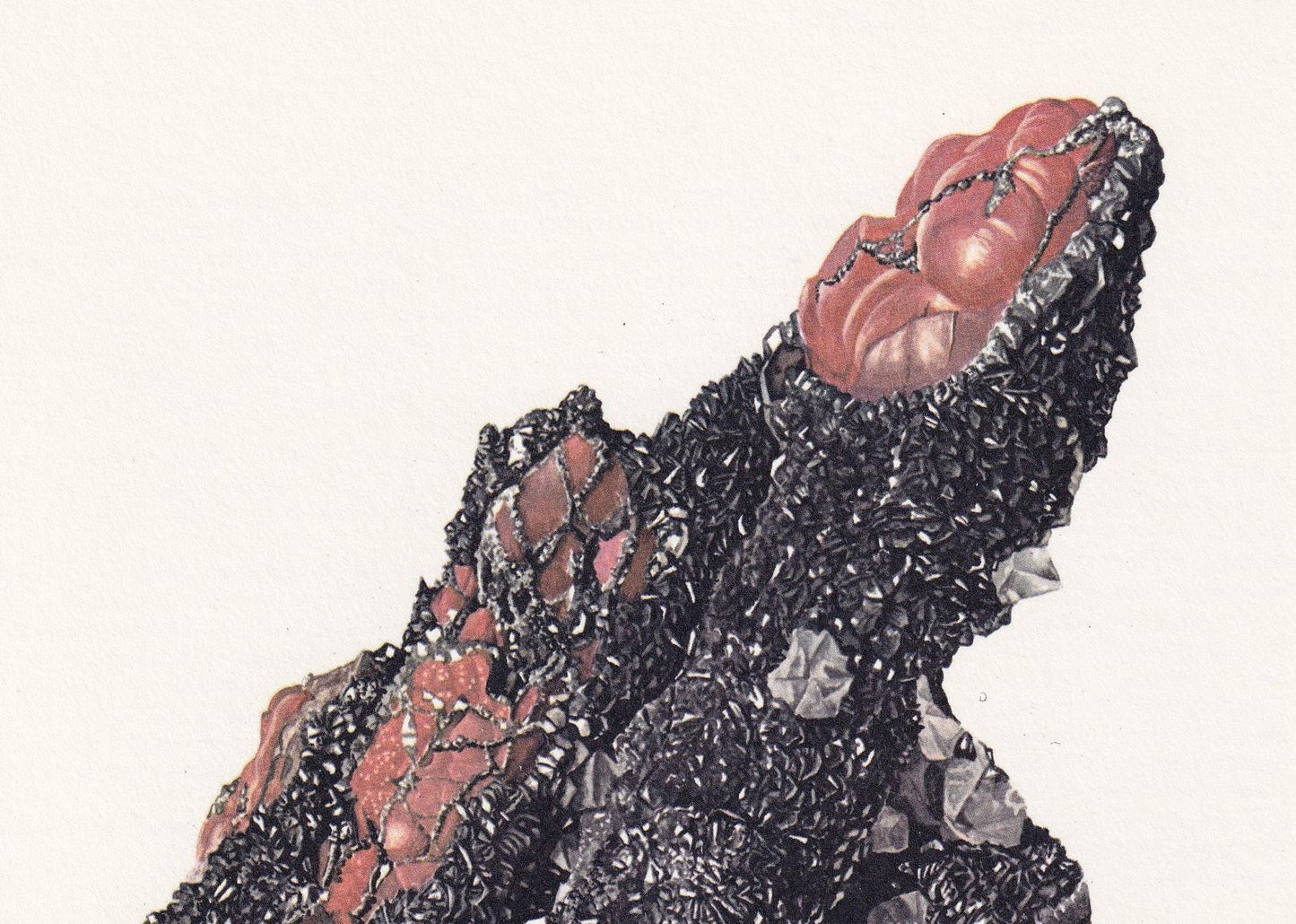 1968 HEMATITE Print - Mineral Wall Art Gift - Mineralogy Decor - Precious Stones - Vintage Rock Art - Element - 7.5 x 10.6 Inches