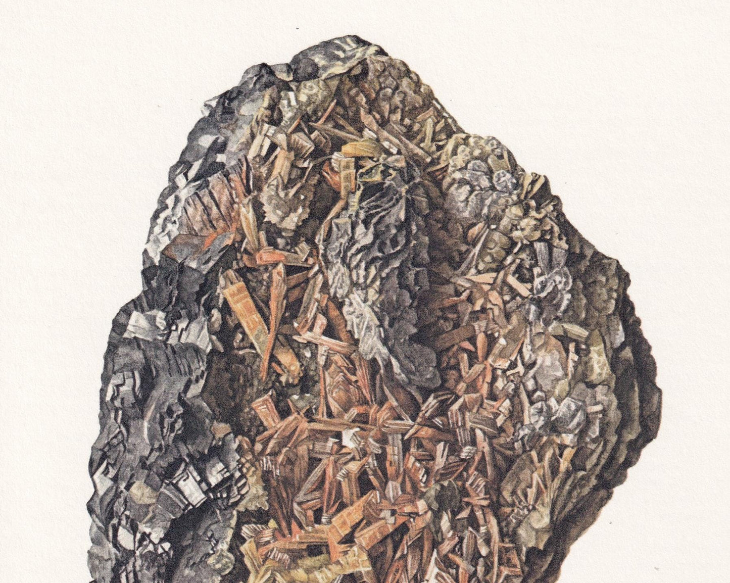 1968 VALENTINITE Print - Mineral Wall Art Gift - Mineralogy Decor - Precious Stones - Vintage Rock Art - Element - 7.5 x 10.6 Inches