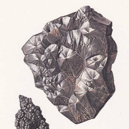 1968 GOETHITE Print - Mineral Wall Art Gift - Mineralogy Decor - Precious Stones - Vintage Rock Art - Element - 7.5 x 10.6 Inches