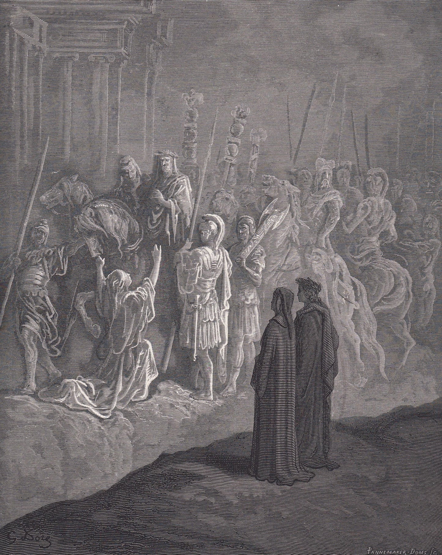 1870 GUSTAVE DORE Print - "The Roman Widow and the Emperor Trajan" - Dore Wall Art - Antique Dore Engraving - 8.5 x 12.2 Inch