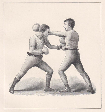 1890 BOXING Print - Lead-Off at the Body - Boxer Gift - Antique Boxing Print - Boxing Wall Art - Sport - Father's Day - 5.25 x 7.25 Inches