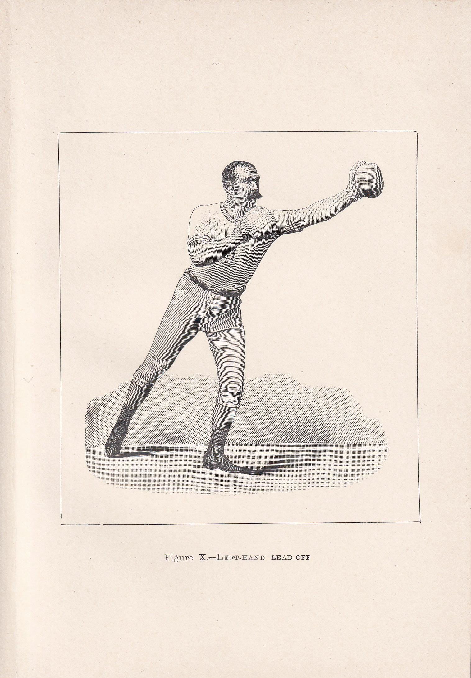 1890 BOXING Print - Left-Hand Lead-Off - Boxer Gift - Antique Boxing Print - Boxing Wall Art - Sport - Father's Day - 5.25 x 7.25 Inches