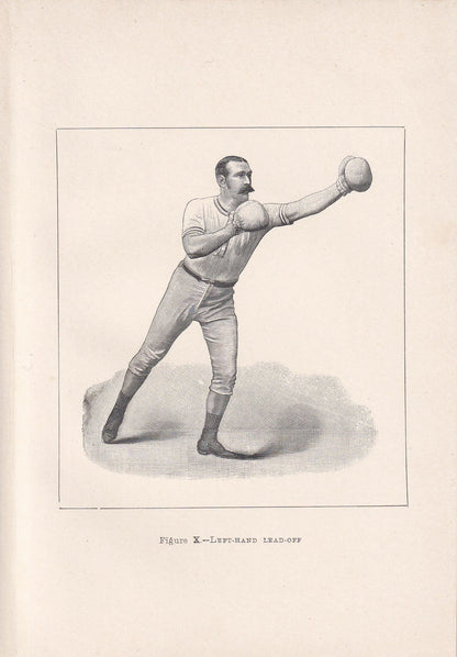 1890 BOXING Print - Left-Hand Lead-Off - Boxer Gift - Antique Boxing Print - Boxing Wall Art - Sport - Father's Day - 5.25 x 7.25 Inches