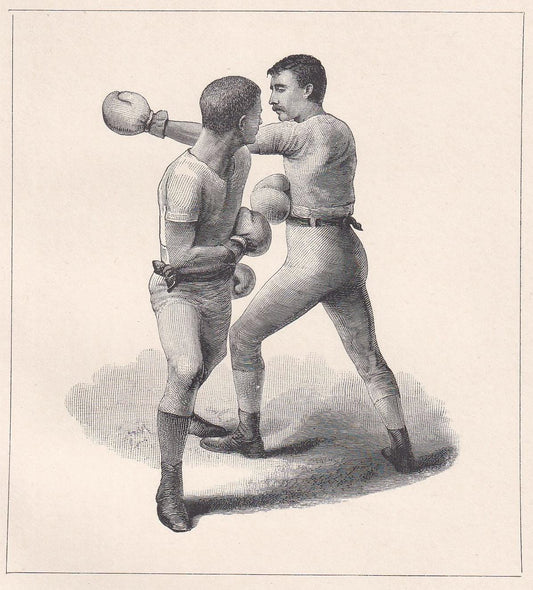 1890 BOXING Print - The Side Step - Boxer Gift - Antique Boxing Print - Boxing Wall Art - Sport - Father's Day - 5.25 x 7.25 Inches