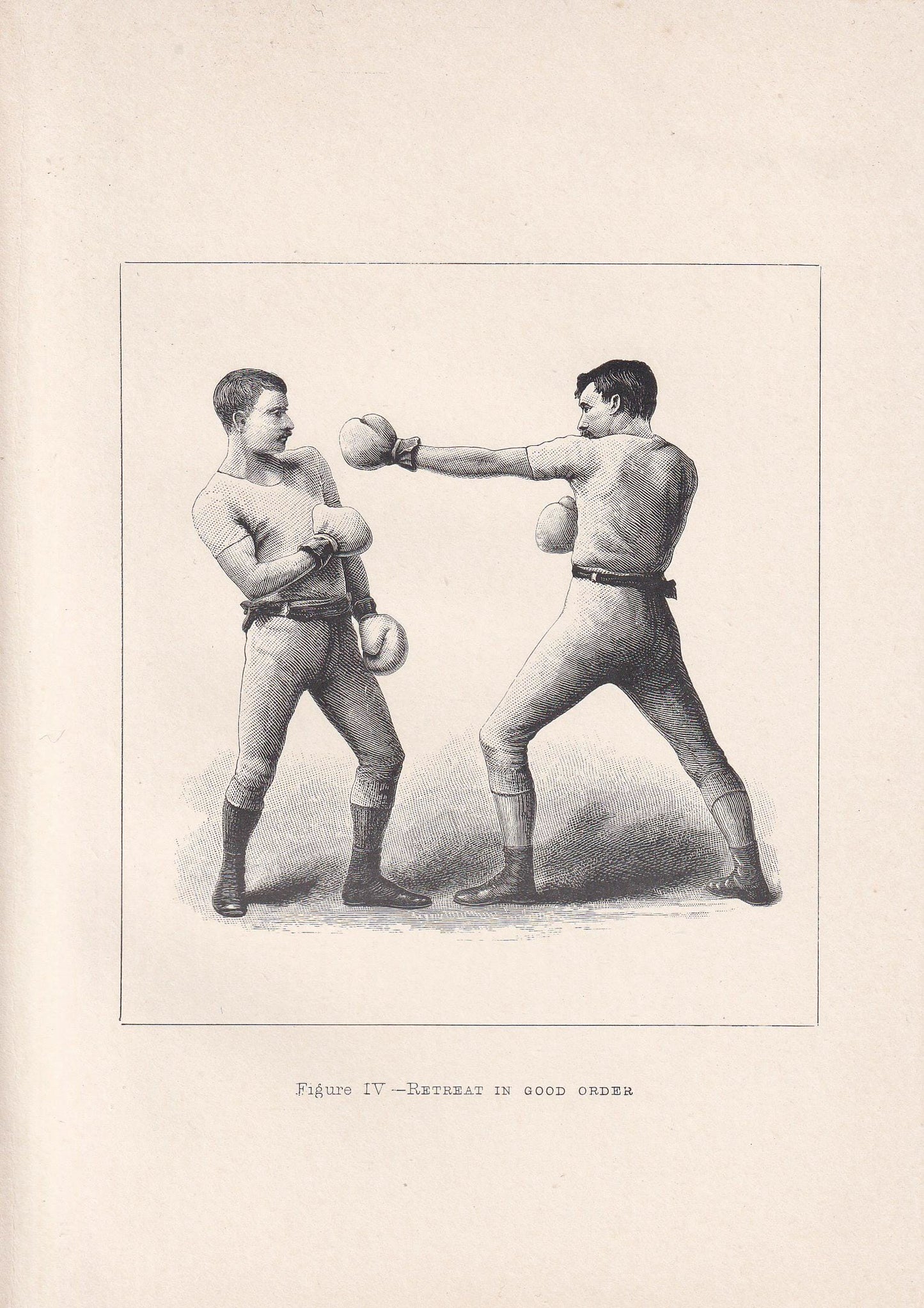 1890 BOXING Print - Retreat in Good Order - Boxer Gift - Antique Boxing Print - Boxing Wall Art - Sport - Father's Day - 5.25 x 7.25 Inches