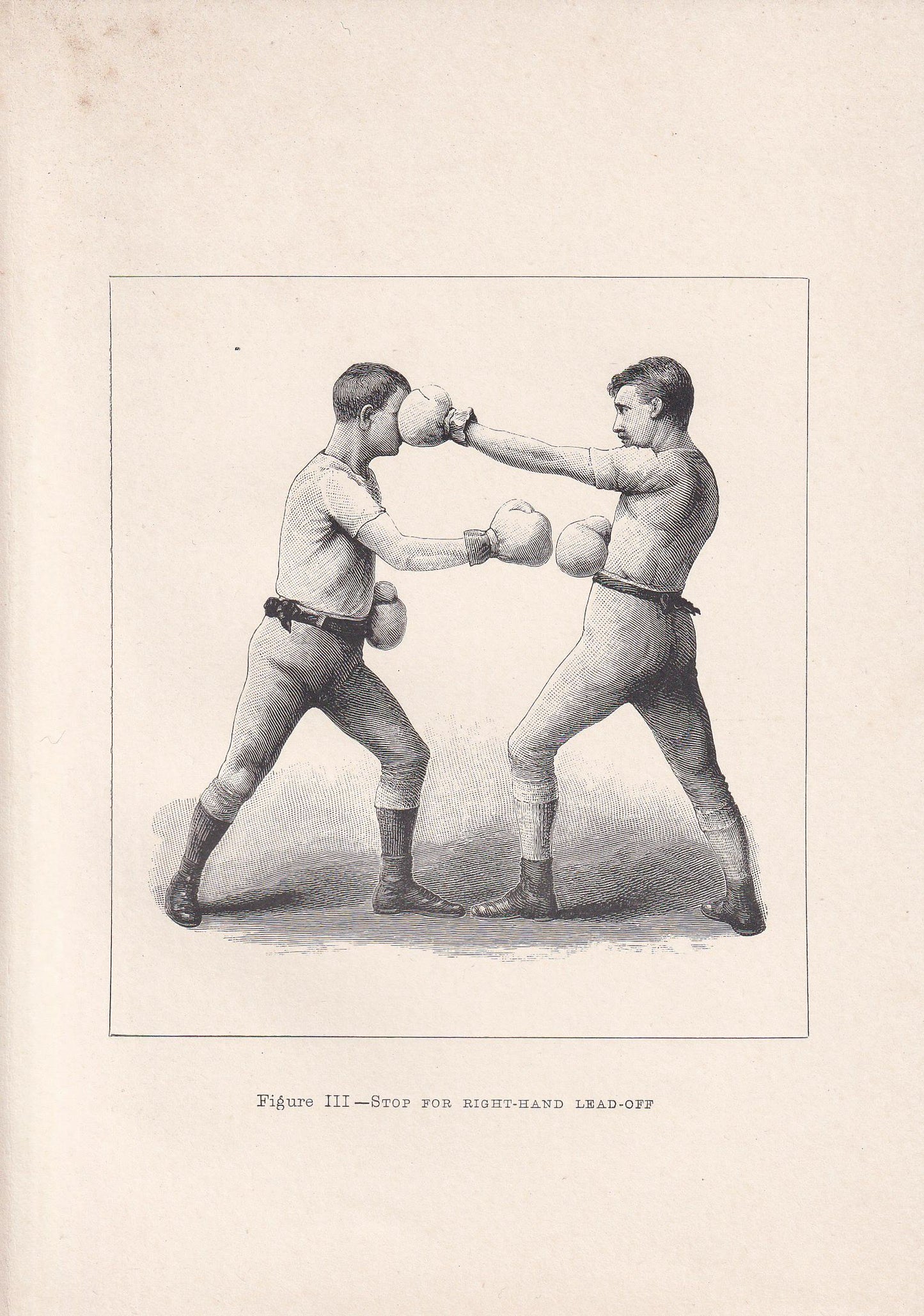 1890 BOXING Print - Stop for Right-Hand Lead-Off - Boxer Gift - Antique Boxing Print - Boxing Wall Art - Sport - 5.25 x 7.25 Inches