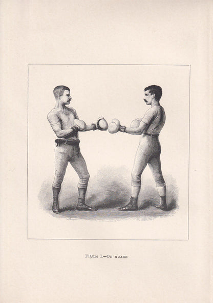 1890 BOXING Print - On Guard - Boxer Gift - Antique Boxing Print - Boxing Wall Art - Sport - Father's Day - 5.25 x 7.25 Inches
