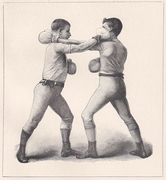 1890 BOXING Print - Right-Hand Cross-Counter - Boxer Gift - Antique Boxing Print - Boxing Wall Art - Father's Day - 5.25 x 7.25 Inches