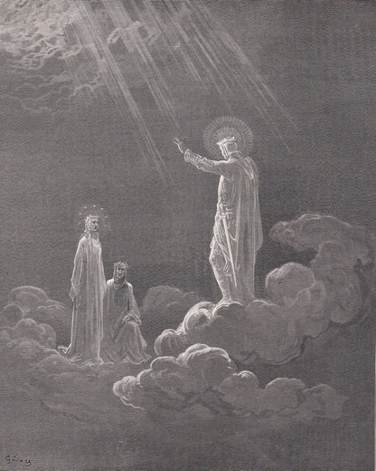 1870 GUSTAVE DORE Print - "Charles Martel" - Dore Wall Art - Antique Dore Engraving - 8.5 x 12.2 Inches