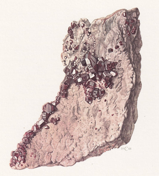 1968 VANADINITE Print - Mineral Wall Art Gift - Mineralogy Decor - Precious Stones - Vintage Rock Art - Element - 7.5 x 10.6 
