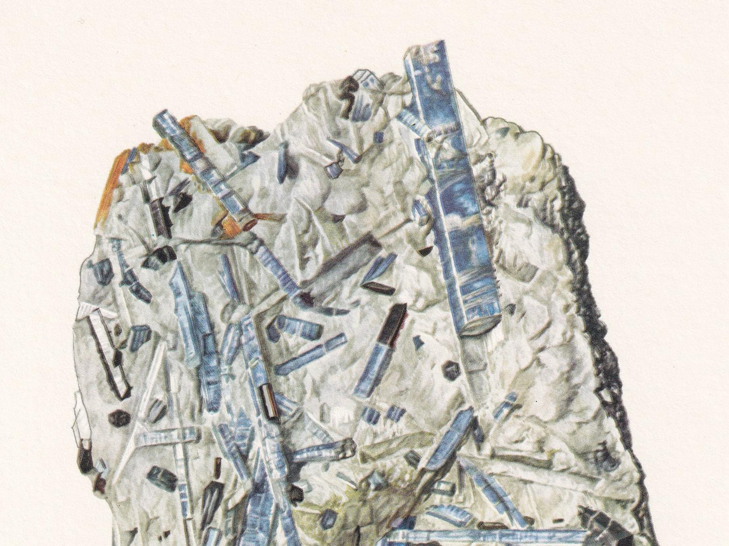 1968 CYANITE Print - Mineral Wall Art Gift - Mineralogy Decor - Precious Stones - Vintage Rock Art - Element - 7.5 x 10.6 Inches