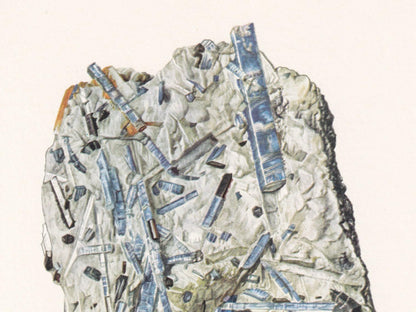 1968 CYANITE Print - Mineral Wall Art Gift - Mineralogy Decor - Precious Stones - Vintage Rock Art - Element - 7.5 x 10.6 Inches