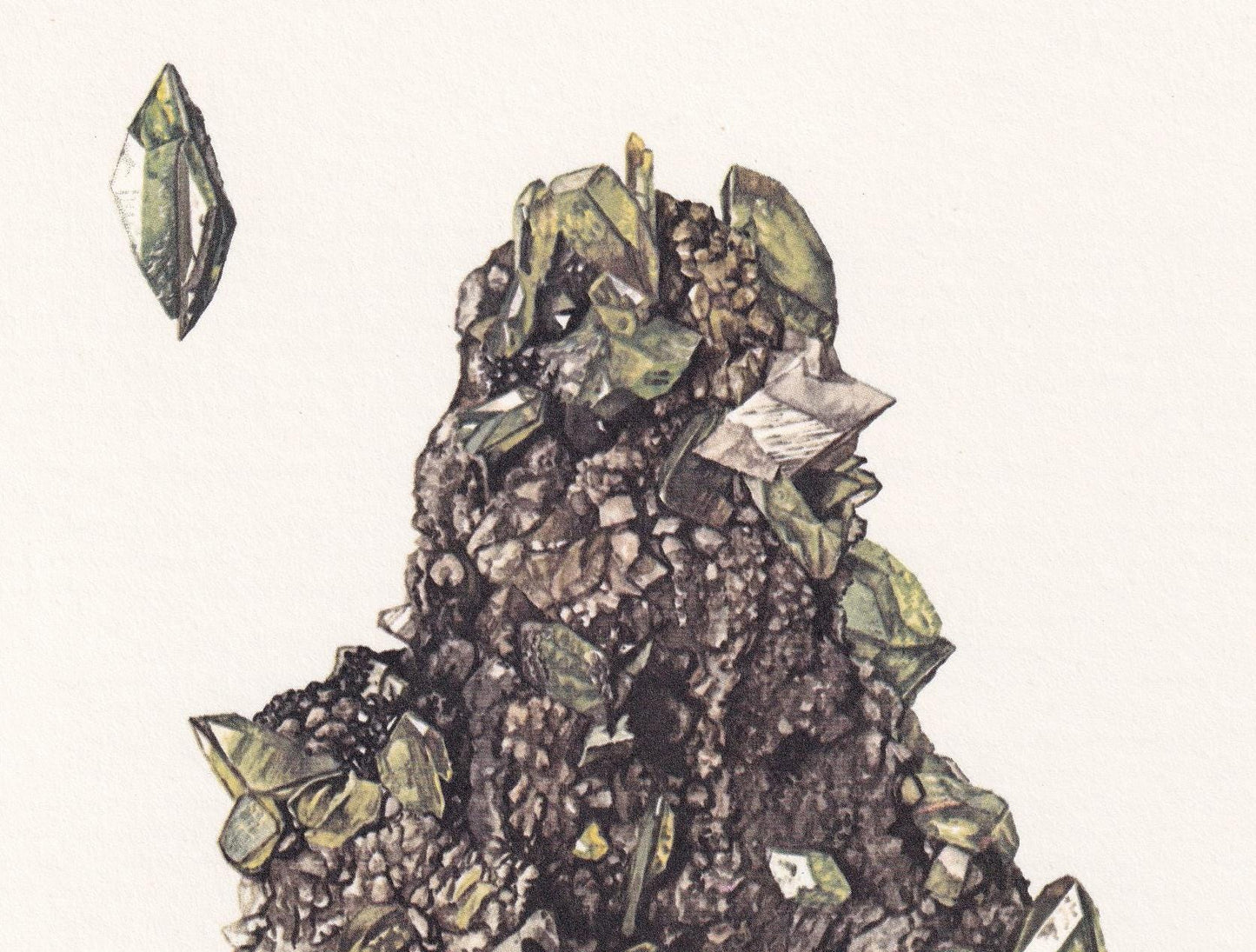 1968 TITANITE (SPHENE) Print - Mineral Wall Art Gift - Mineralogy Decor - Precious Stones - Vintage Rock Art - Element - 7.5 x 10.6 Inches