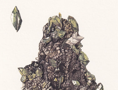 1968 TITANITE (SPHENE) Print - Mineral Wall Art Gift - Mineralogy Decor - Precious Stones - Vintage Rock Art - Element - 7.5 x 10.6 Inches