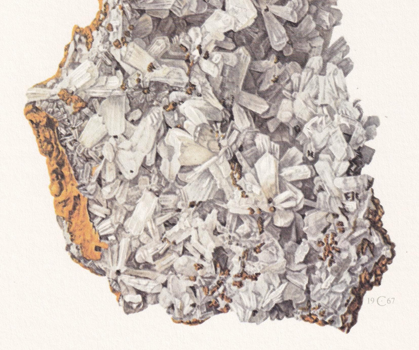 1968 HEMIMORPHITE Print - Mineral Wall Art Gift - Mineralogy Decor - Precious Stones - Vintage Rock Art - Element - 7.5 x 10.6 Inches