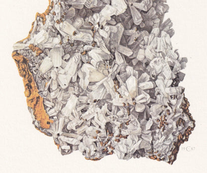 1968 HEMIMORPHITE Print - Mineral Wall Art Gift - Mineralogy Decor - Precious Stones - Vintage Rock Art - Element - 7.5 x 10.6 Inches