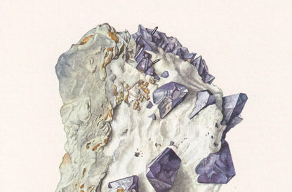1968 BENITOITE Print - Mineral Wall Art Gift - Mineralogy Decor - Precious Stones - Vintage Rock Art - Element - 7.5 x 10.6 Inches