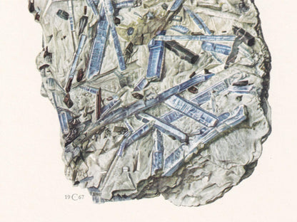 1968 CYANITE Print - Mineral Wall Art Gift - Mineralogy Decor - Precious Stones - Vintage Rock Art - Element - 7.5 x 10.6 Inches
