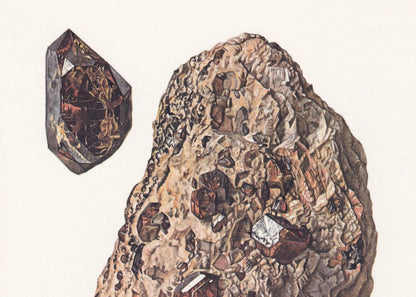 1968 ZIRCON Print - Mineral Wall Art Gift - Mineralogy Decor - Precious Stones - Vintage Rock Art - Element - 7.5 x 10.6 Inches