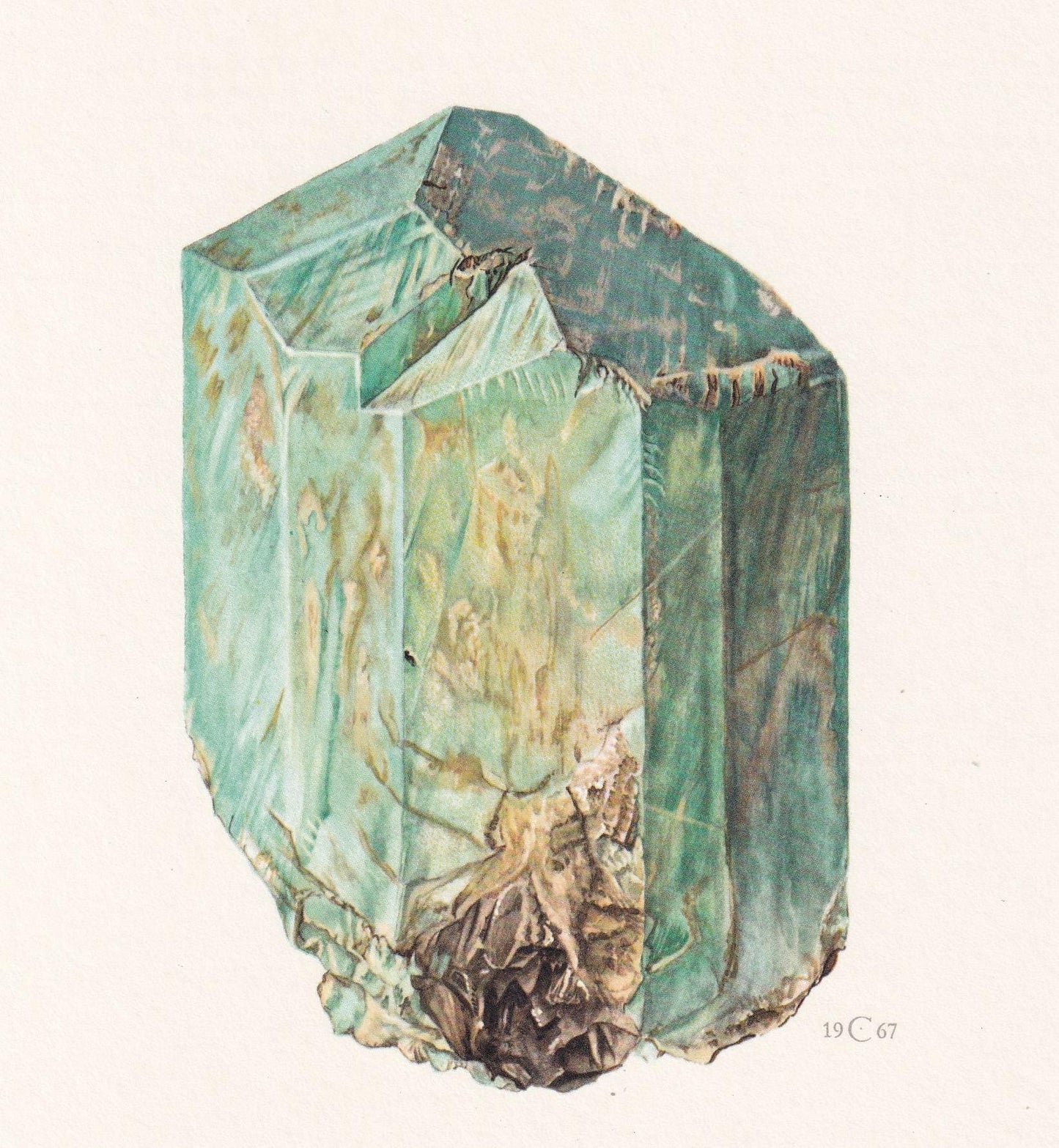 1968 FELDSPAR Print - Mineral Wall Art Gift - Mineralogy Decor - Precious Stones - Vintage Rock Art - Element - 7.5 x 10.6 In