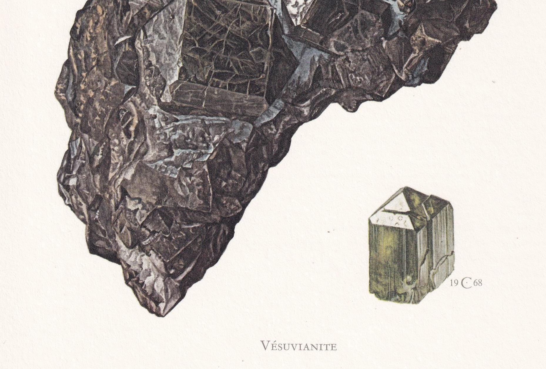 1968 VESUVIANITE (IDOCRASE) Print - Mineral Wall Art Gift - Mineralogy Decor - Precious Stones - Rock Art - Element - 7.5 x 10.6 Inches