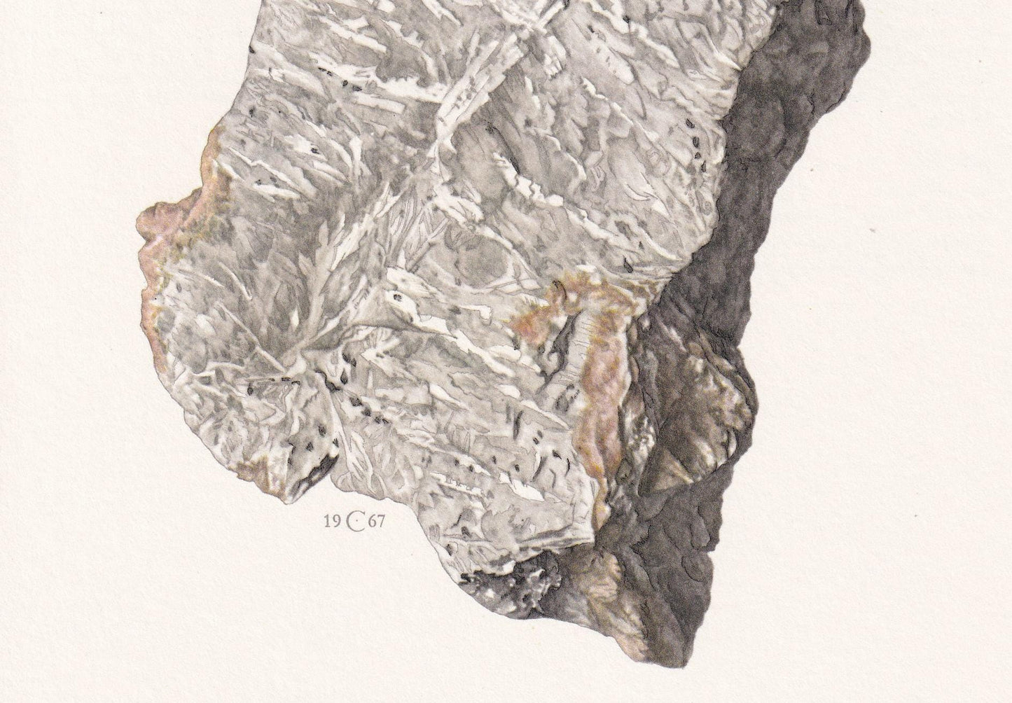 1968 WALLASTONITE Print - Mineral Wall Art Gift - Mineralogy Decor - Precious Stones - Vintage Rock Art - Element - 7.5 x 10.6 Inches