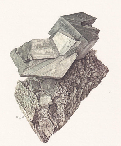 1968 FELDSPAR Print - Mineral Wall Art Gift - Mineralogy Decor - Precious Stones - Vintage Rock Art - Element - 7.5 x 10.6 In
