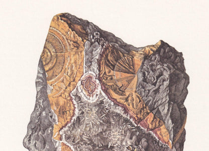 1968 NATROLITE Print - Mineral Wall Art Gift - Mineralogy Decor - Precious Stones - Vintage Rock Art - Element - 7.5 x 10.6 Inches