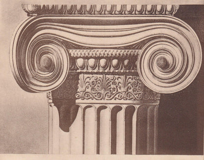c. 1910 ERECHTHEION TEMPLE COLUMNS, Acropolis - Roman Architecture Print - Roman Greek History - Gift Decor - 8.6 x 12 Inches