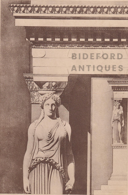 c. 1910 ERECHTHEION CARYATID, ACROPOLIS - Roman Architecture Print - Roman Greek History - Gift Decor - 8.6 x 12 Inches