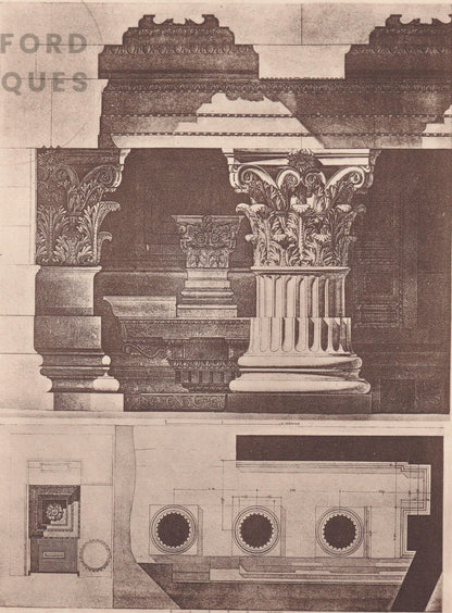 c. 1910 TEMPLE Of MARS ULTOR, Forum Romanum, Rome - Roman Architecture Print - Roman Greek History - Gift Decor - 8.6 x 12 In