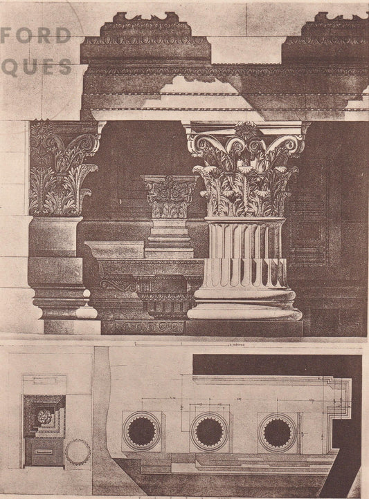 c. 1910 TEMPLE Of MARS ULTOR, Forum Romanum, Rome - Roman Architecture Print - Roman Greek History - Gift Decor - 8.6 x 12 In