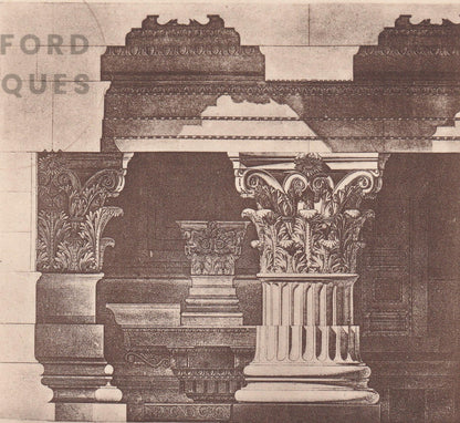 c. 1910 TEMPLE Of MARS ULTOR, Forum Romanum, Rome - Roman Architecture Print - Roman Greek History - Gift Decor - 8.6 x 12 In