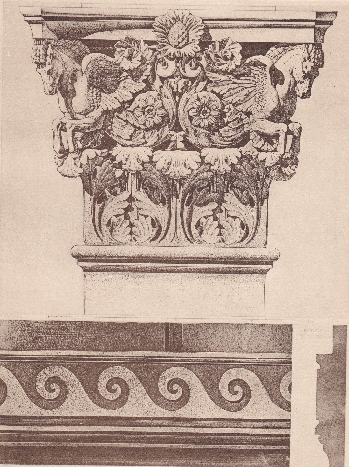 c. 1910 TEMPLE of MARS the Avenger, Rome - Roman Architecture Print - Roman Greek History - Gift Decor - 8.6 x 12 Inches