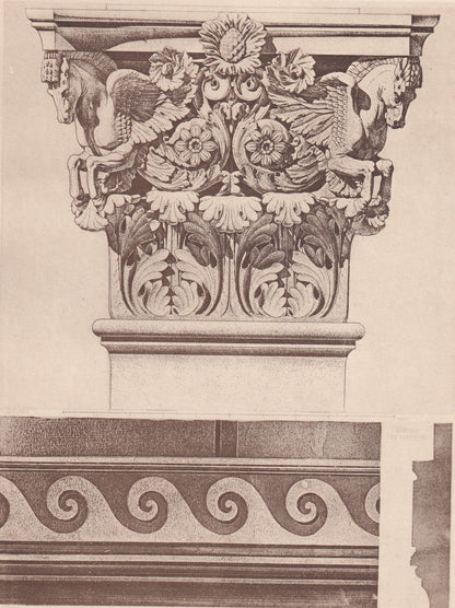 c. 1910 TEMPLE of MARS the Avenger, Rome - Roman Architecture Print - Roman Greek History - Gift Decor - 8.6 x 12 Inches